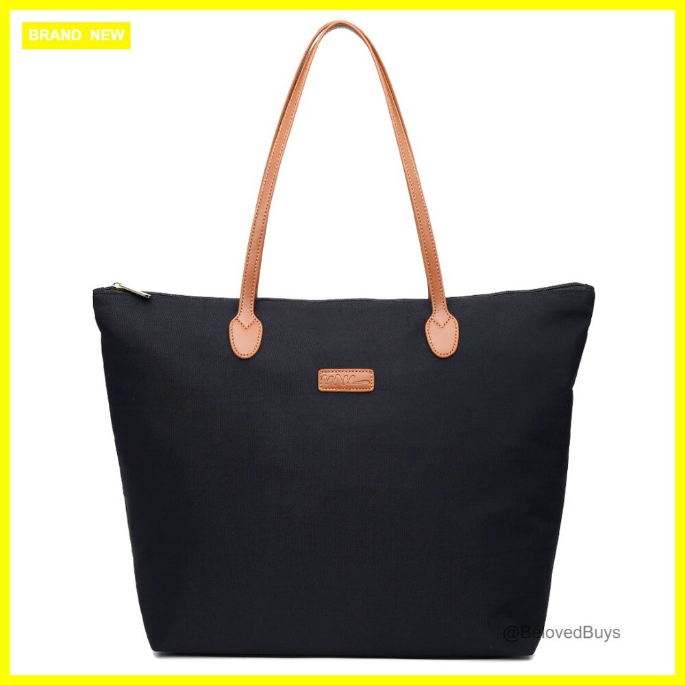 Lightweight Nylon Tote Bag, Water Resistant, Laptop Compatible